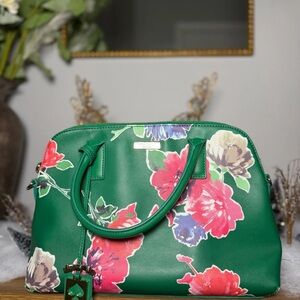 Kate Spade Green Floral Satchel